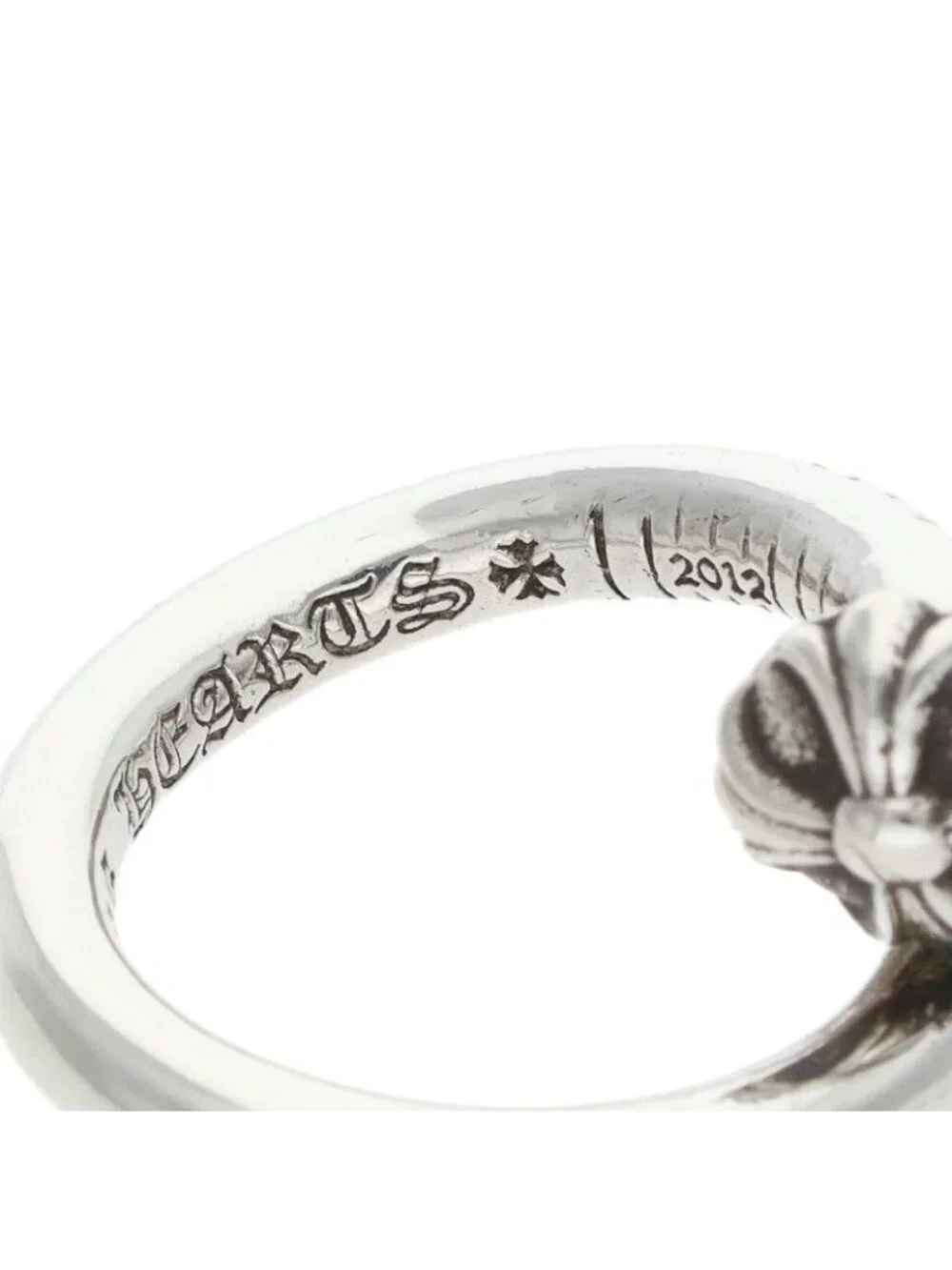 Chrome Hearts Nail Crsball Cross Ball Silver Ring